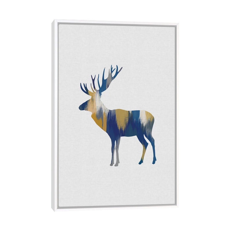 Orignal bleu et jaune - impression d'art graphique, H 60 po x l 40po x P 1,5 po, Toile blanche encadrée