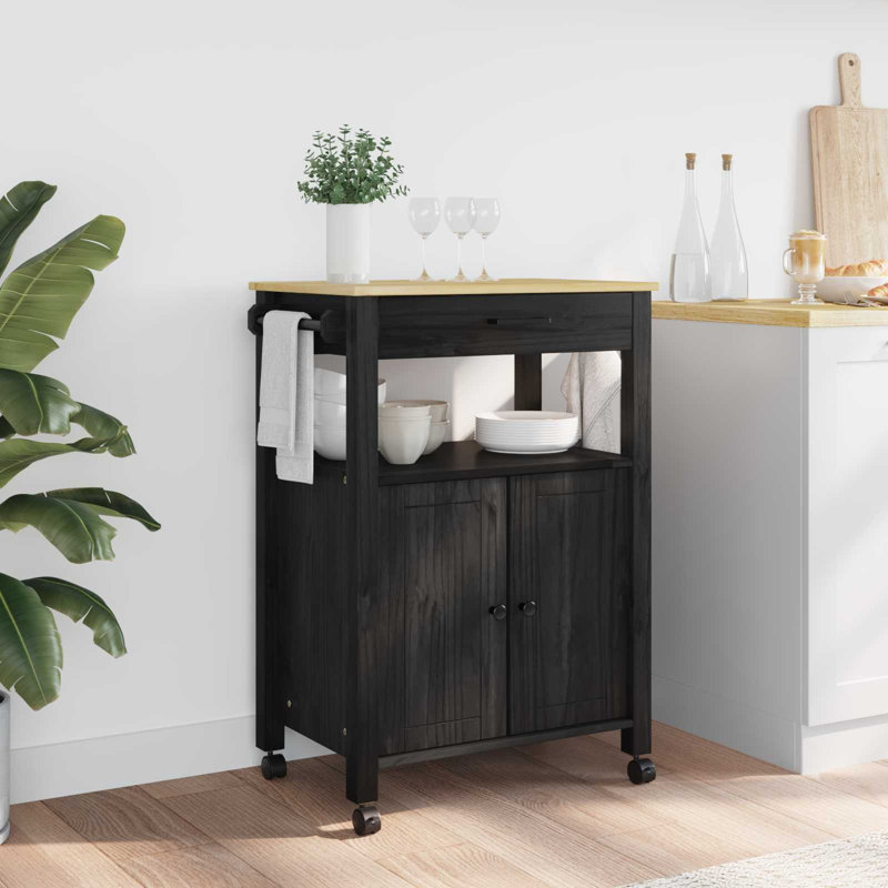 Solid Wood Bar Cart