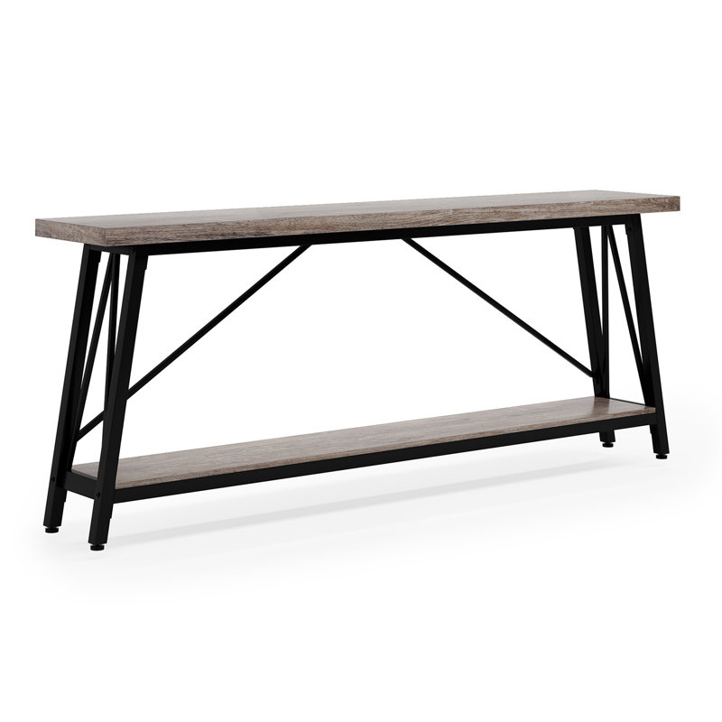 Francessca 70.87'' Console Table, Light Gray, Black
