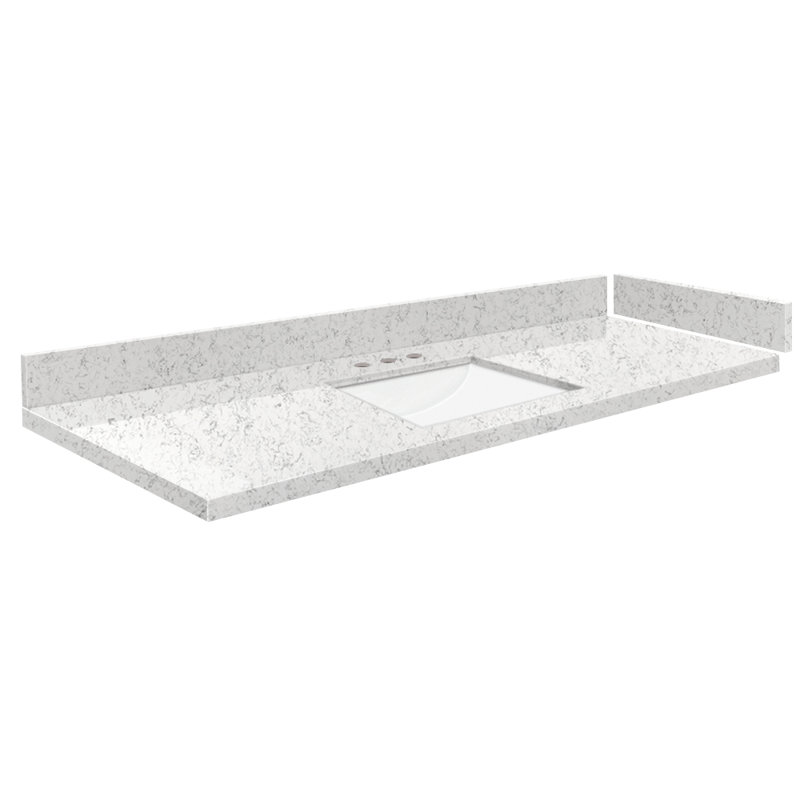 55 comptoir de meuble-lavabo simple avec 3 trous de robinet, Lyra