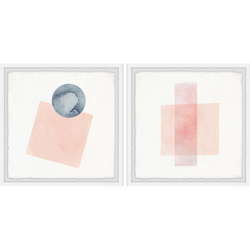 32" x 32" Abstract Canvas Art in Soft Pink and Blue