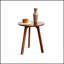 Table d'appoint ronde - Petite table d'appoint en chêne massif pour salon, chambre et balcon, facile à assembler et durable