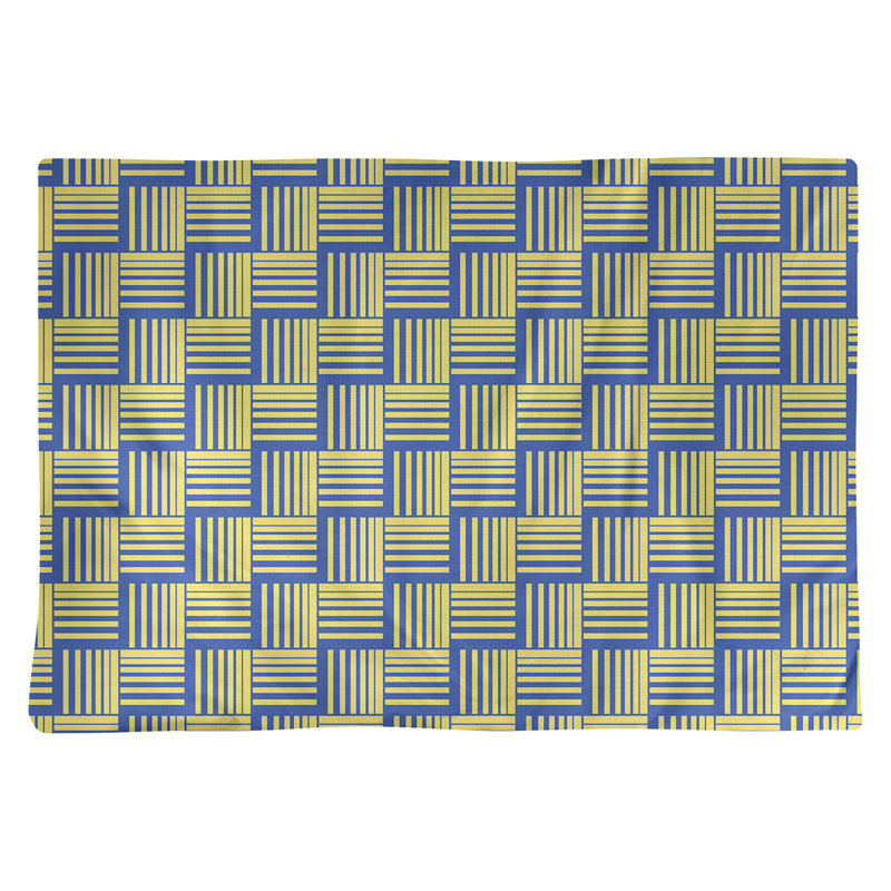 Napperon en coton à rayures de 18 po classique Baskettressées, Bleu/jaune, Coton
