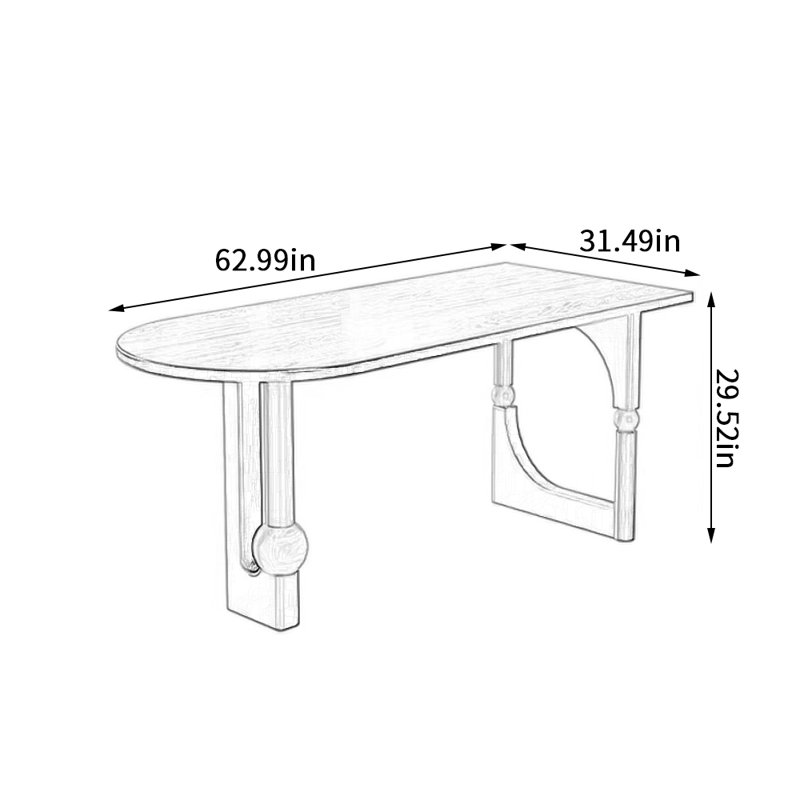 Table de salle à manger Southwold, H 29,52 po x l 62,99 po x P 31,49 po