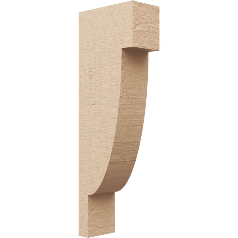 Alpine Rough Cedar Woodgrain TimberThane Corbel, Primed Tan, 24" H x 4" W x 8" D