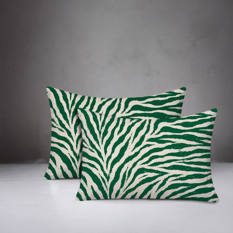 Oreiller réversible Jay Zebra, 25x18, Green