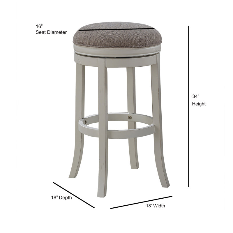 Katherine Swivel Bar Stool, Extra Tall (34” Seat Height), Oatmeal Polyester