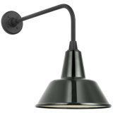 Thomas O'Brien, "Academy 20" Rex Barn Light in Matte Black with 12.5" Green Bowers Shade