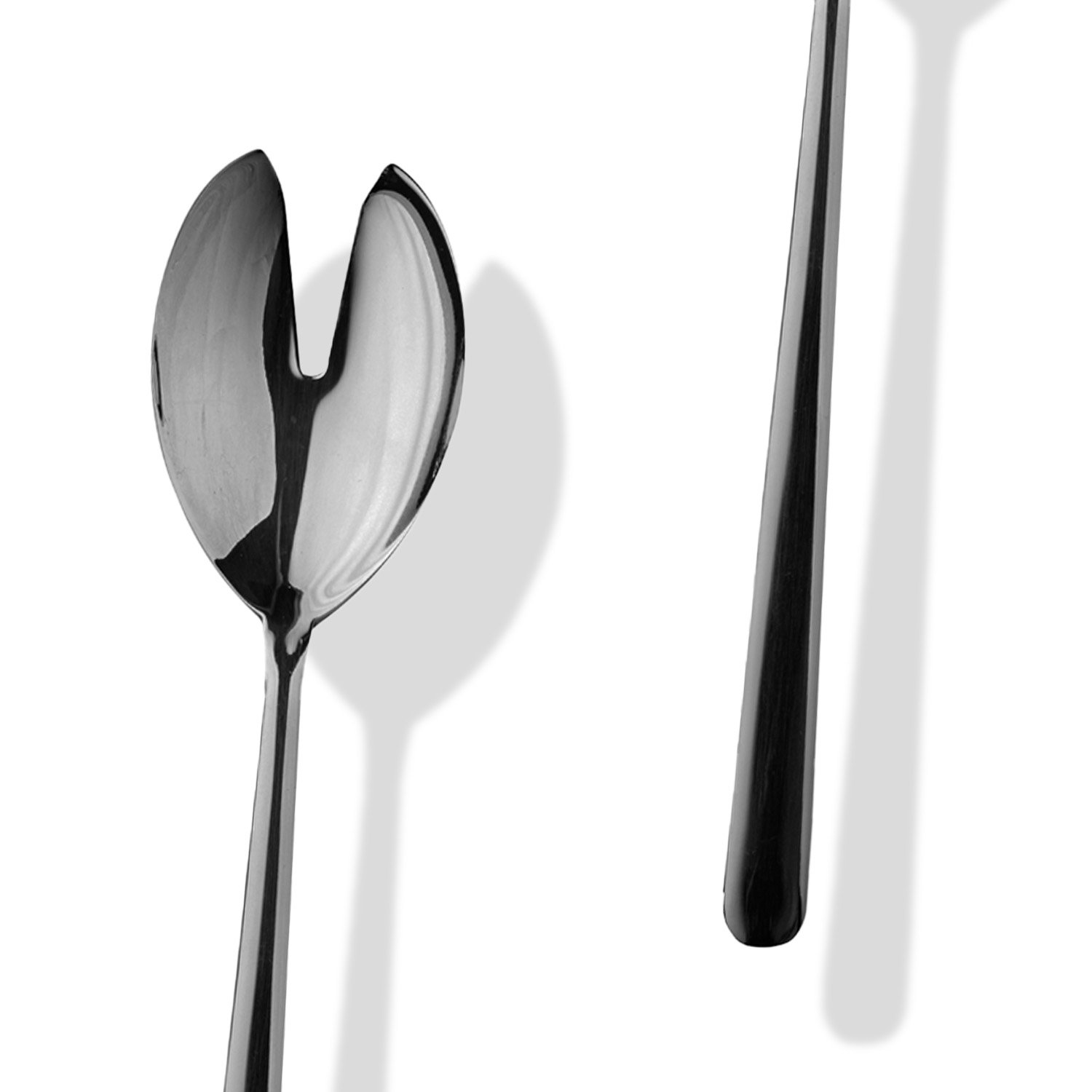 Linea Stainless Steel Salad Servers, Black Gold