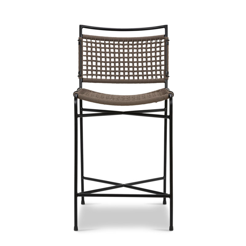 Wharton Outdoor Bar Stool, 27.28" H, Earth Rope