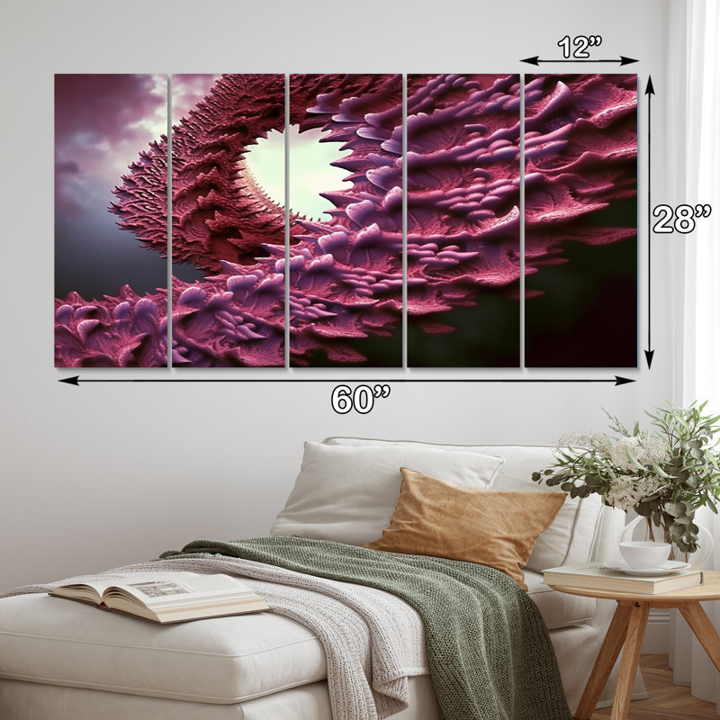 Quantum Fractal Infinity Futuristic 3D I - Décoration murale formes abstraites - 5 panneaux égaux
