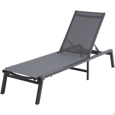 Chaise Lounge Chair Outdoor Patio Lounge Chair Adjustable 5-Position 2 Pcs