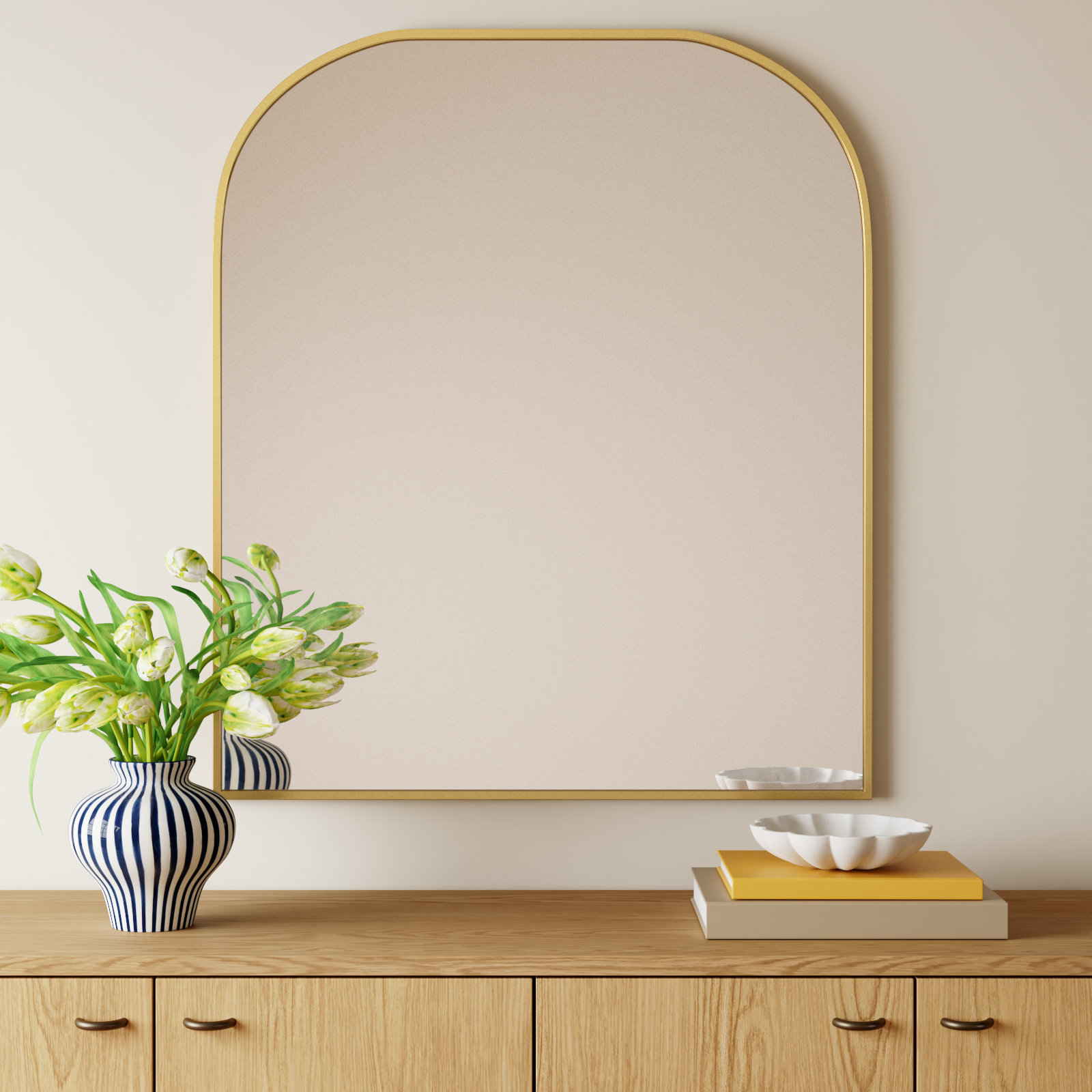 Sabine Accent Mirror, Brass, 42" x 36"