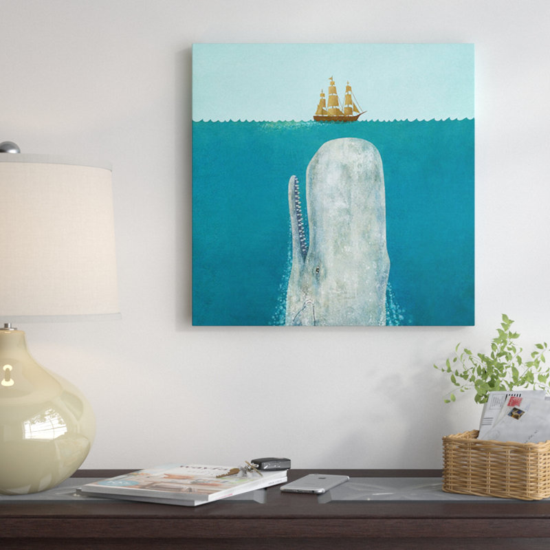 «The Whale Square», reproduction d'art graphique, H 12 po x l 12 po x P 0,75 po, Toile tendue, Sans cadre