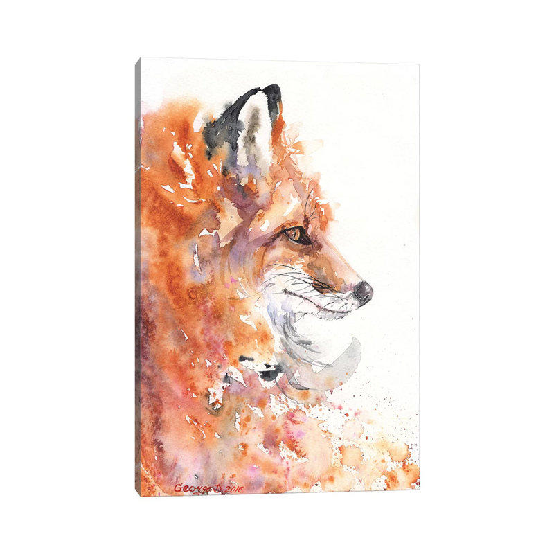 Fire Fox by George Dyachenko - Wrapped Canvas Painting, 20.32 cm H x 30.48 cm W