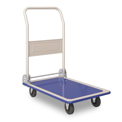 Chariot à poussoir, chariot manuel à plateforme mobile avec roues pivotantes, chariot à outils robuste