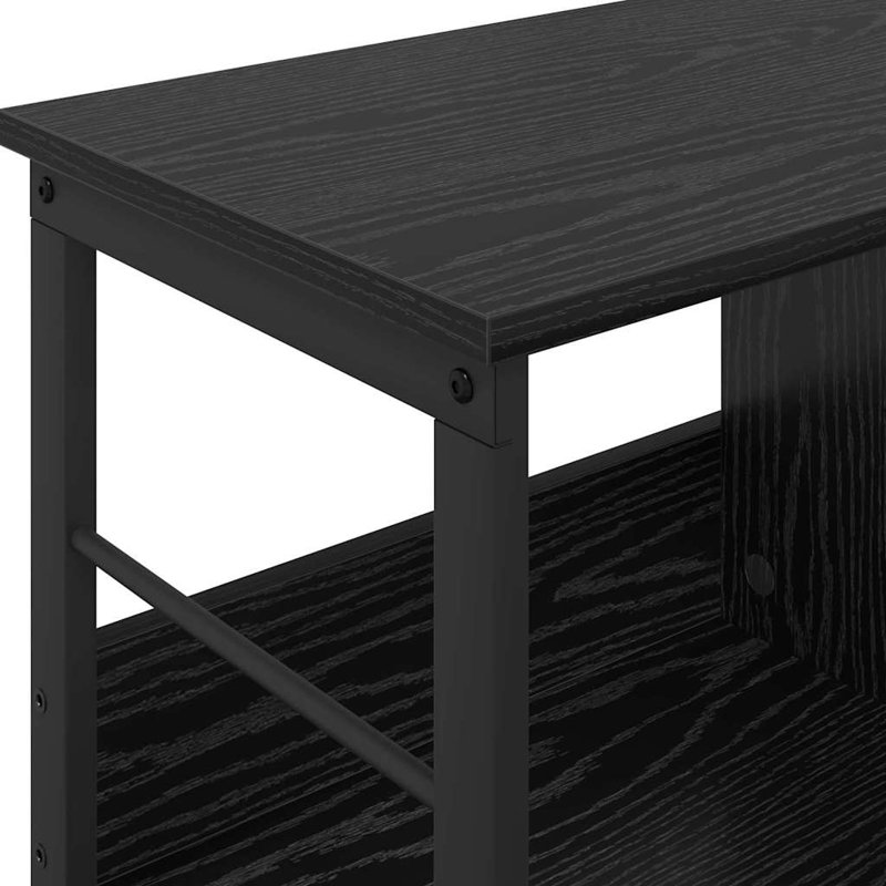 82cm W Steel Etagere Bookcase, Black Oak, (1 Shelve) 47cm. H x 82cm. W x 32cm. D