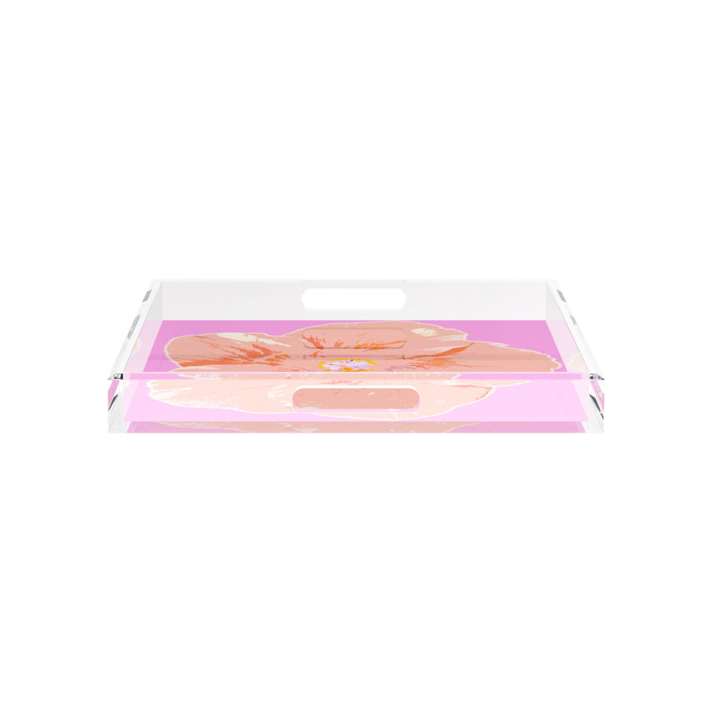 Decorative Tray, 15"W x 15"D x 2"H, Orchid