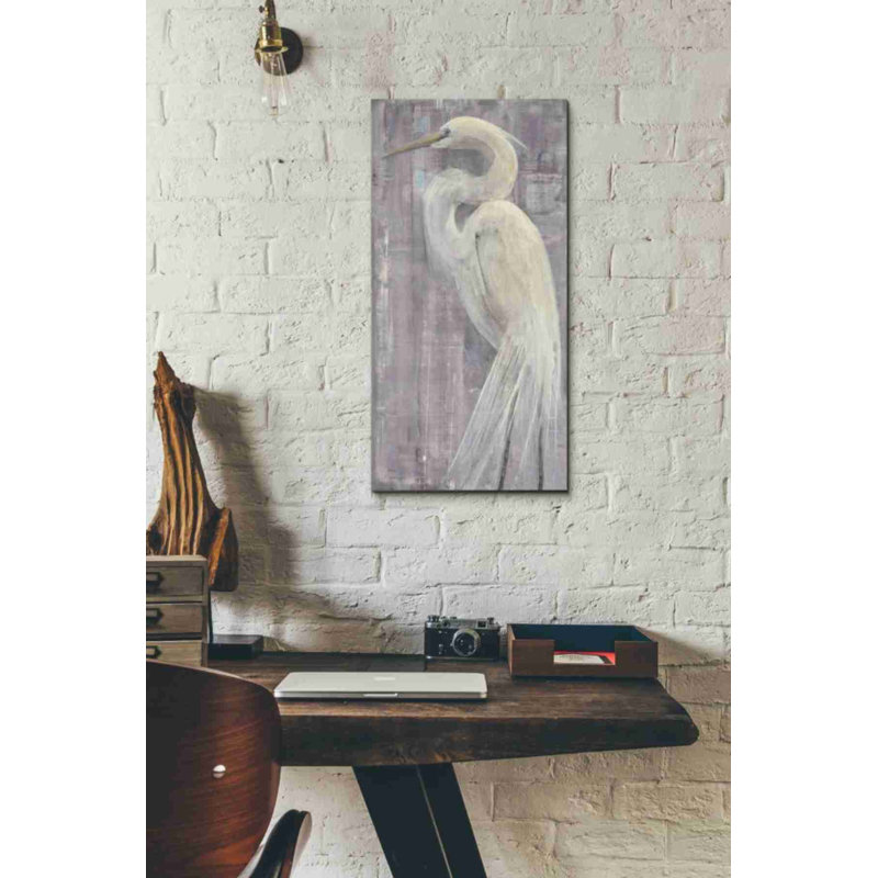 «Coastal Egret II Legs» par Albena Hristova, impression sur toile tendue, H 24 po x l 12 po x P 0,75 po