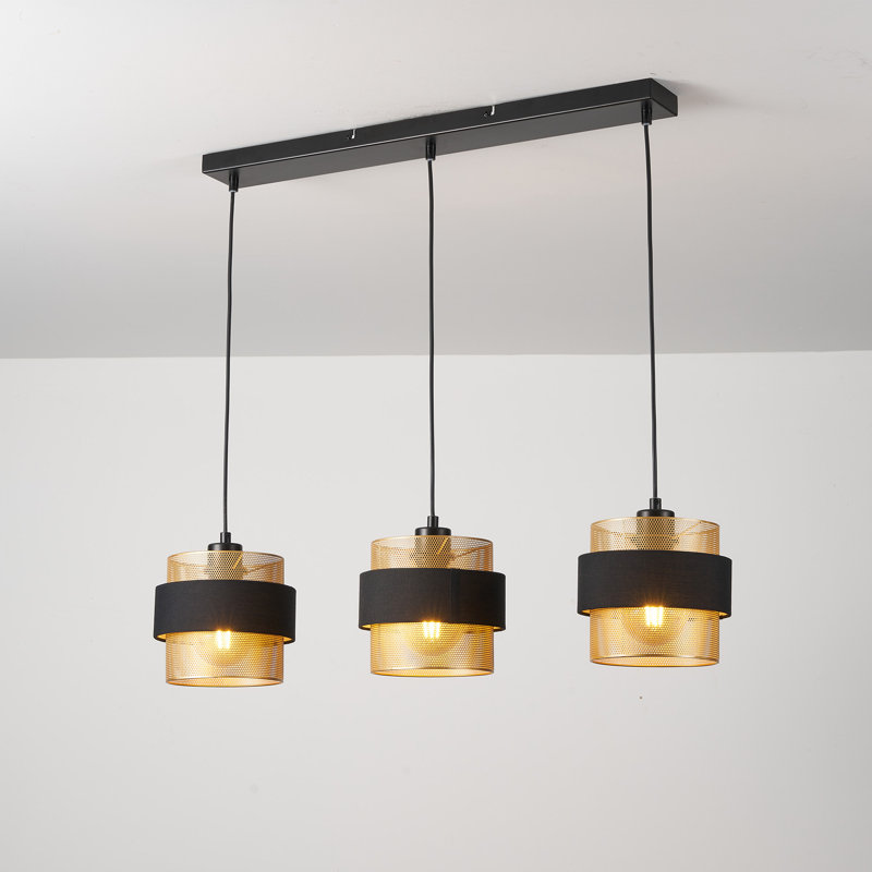 3 - Light Matte Black Drum Pendant