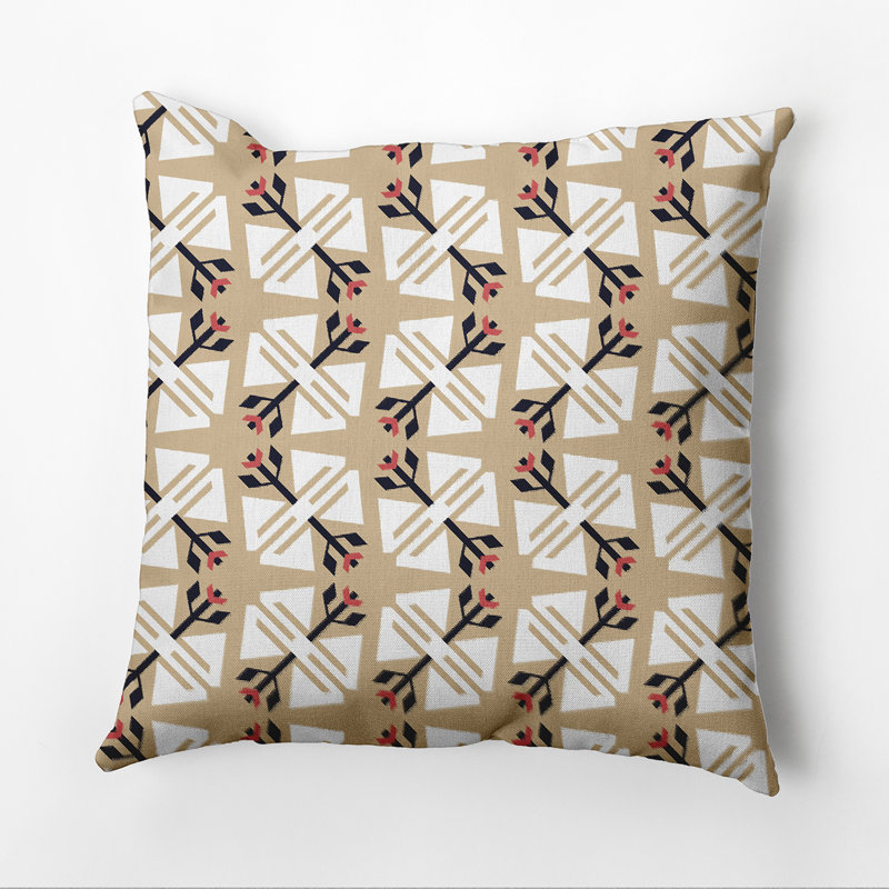 Housse et insert de coussin décoratif Happy Hippy Ditsy, H 18 po x l 18 po, Taupe