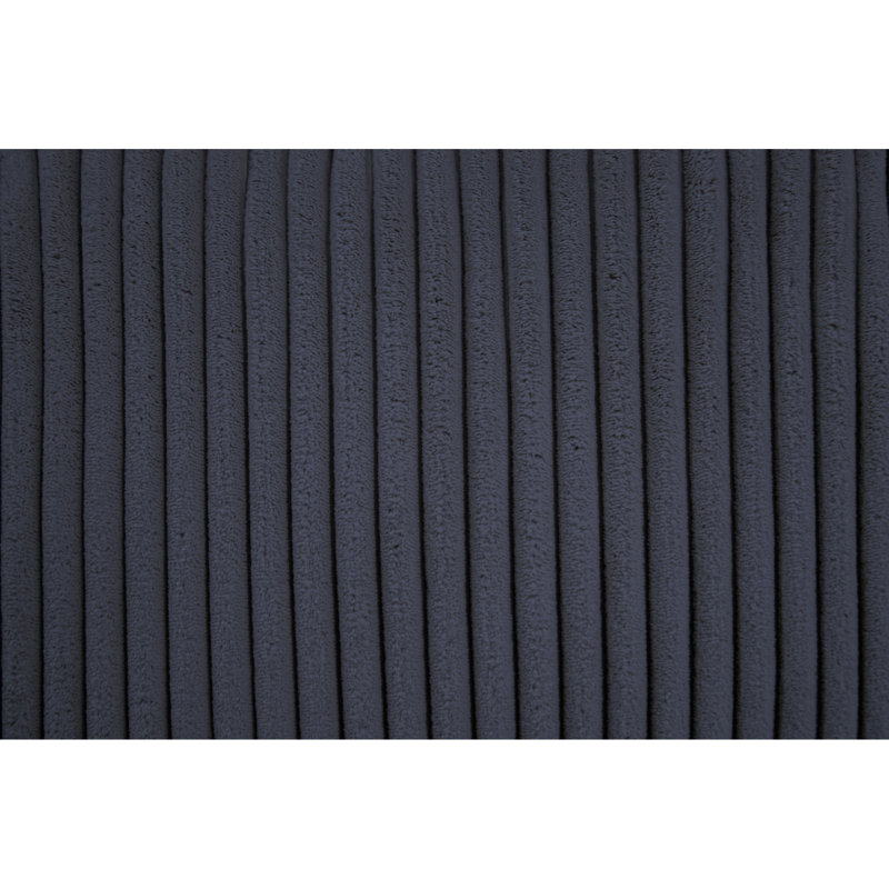 3-Piece Corduroy Sectional Set, Dark Gray Corduroy