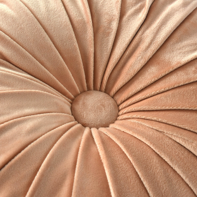 Velvet Round Throw Pillow, Blush