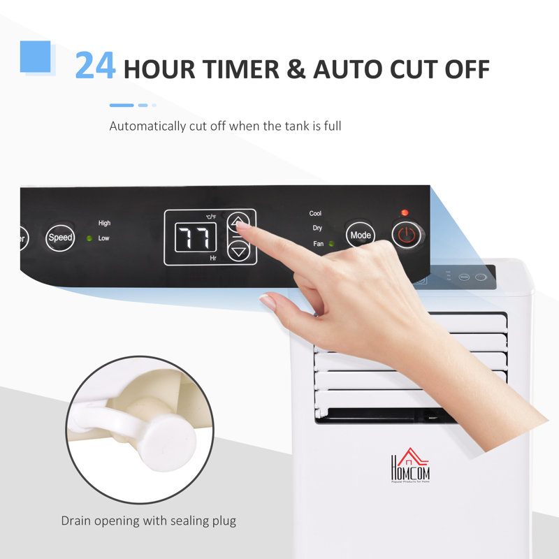 HomCom 8000 BTU Portable Air Conditioner for 344 Square Feet with Remote Included