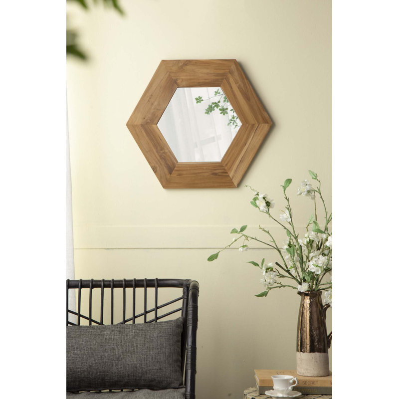 Miroir mural 18,5 "Hexagon, Naturel