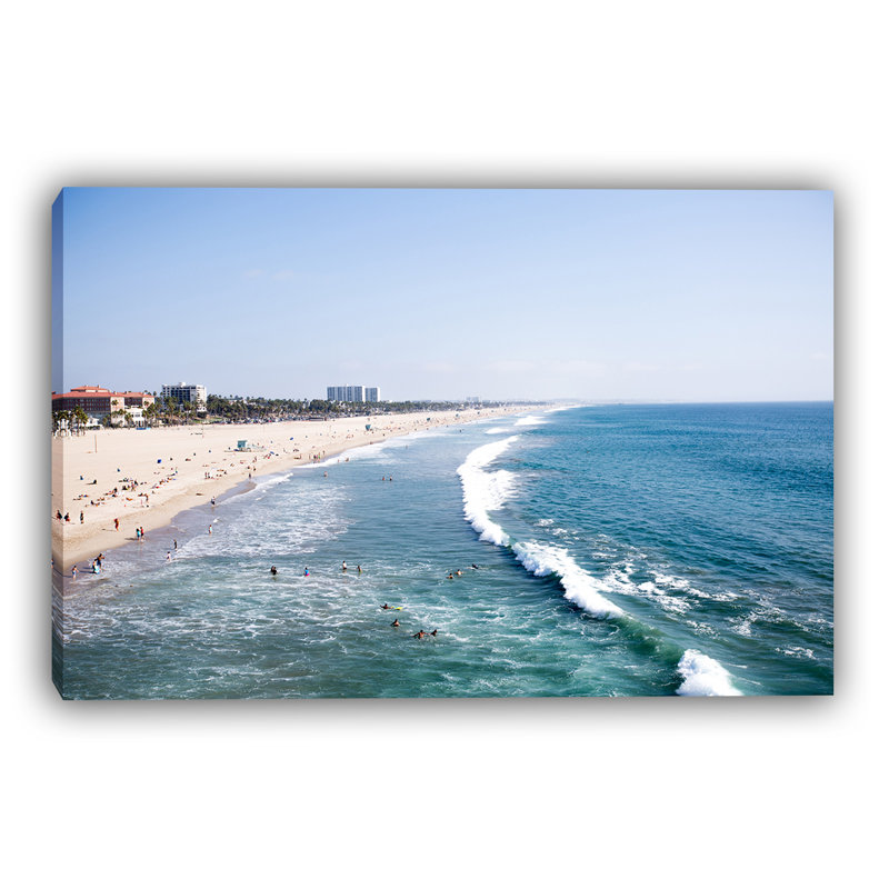 «Coastal Bliss - Vibrant Beach Day», art sur toile, H 30 po x l 40 po