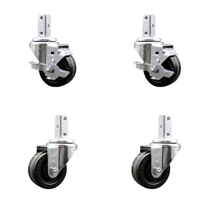 4 Piece Phenolic Wheel Caster Set