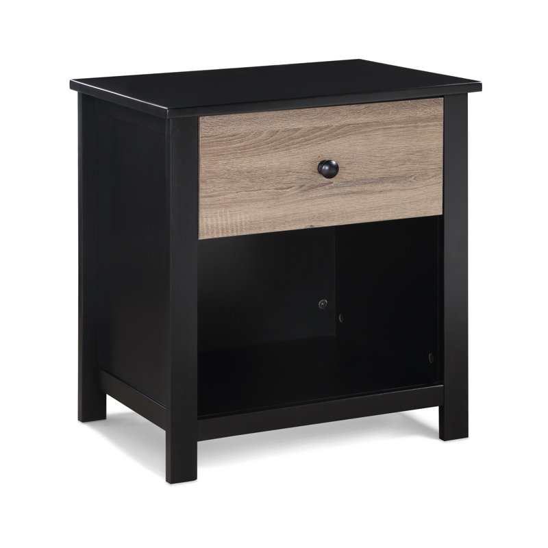 Connelly Toddler Bed and Nightstand Bundle, Black, Black