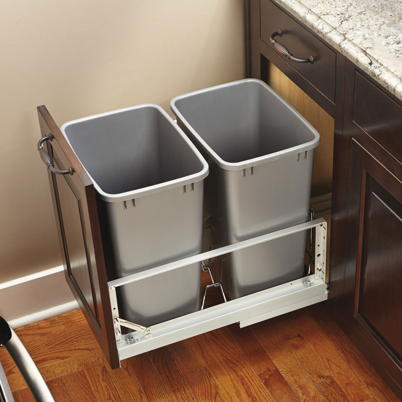 Rev-A-Shelf Door-Mount Extender Brackets for 5349 Series Kitchen Cabinet Trash Can Pullout Systems