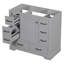 Base d'armoire de salle de bain grise, 6 tiroirs, cloison multifonctionnelle, meuble-lavabo en bois massif 36 po, gris, tablette réglable, fabrication-1259961960