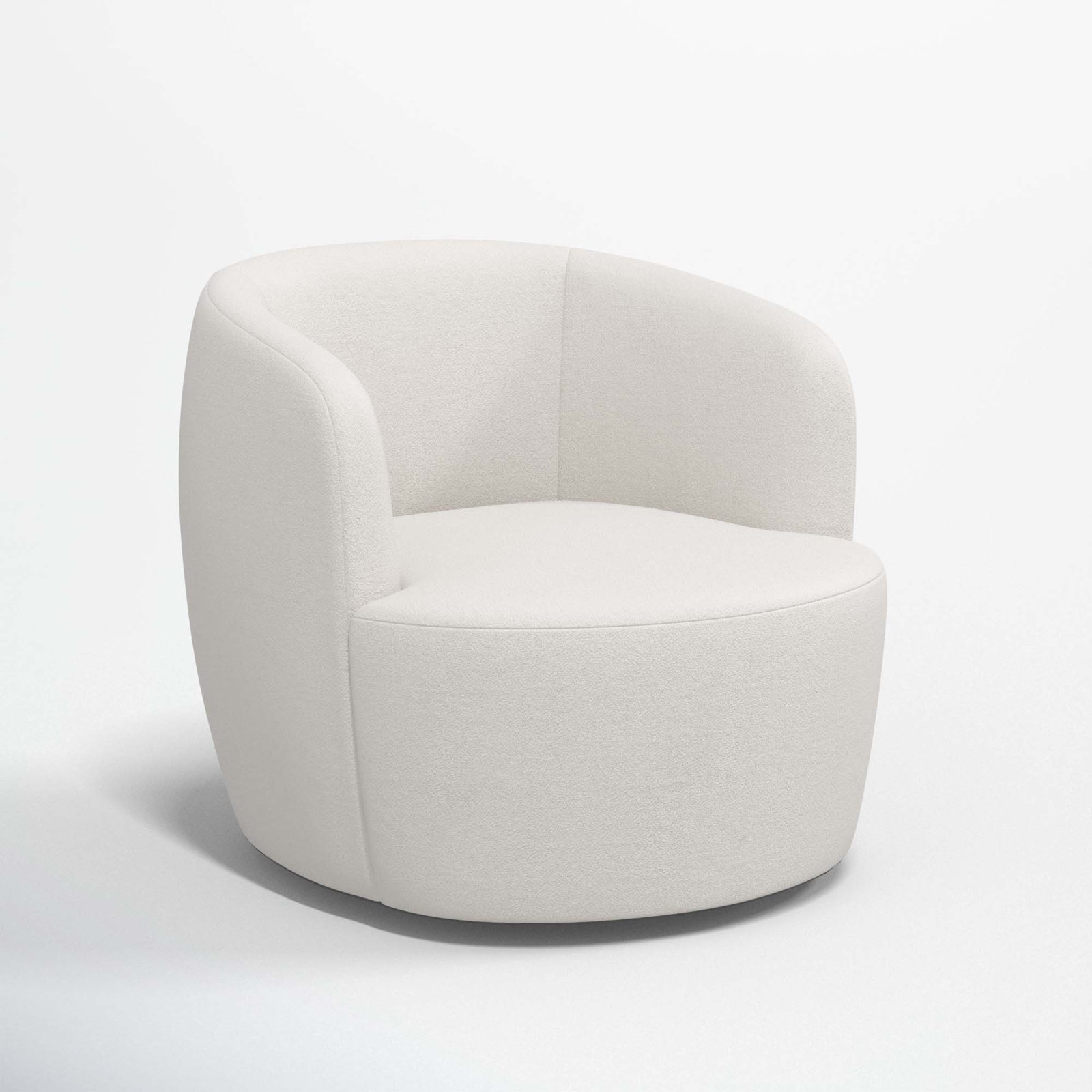 Mina Swivel Barrel Chair, Bella Light Gray Performance Velvet