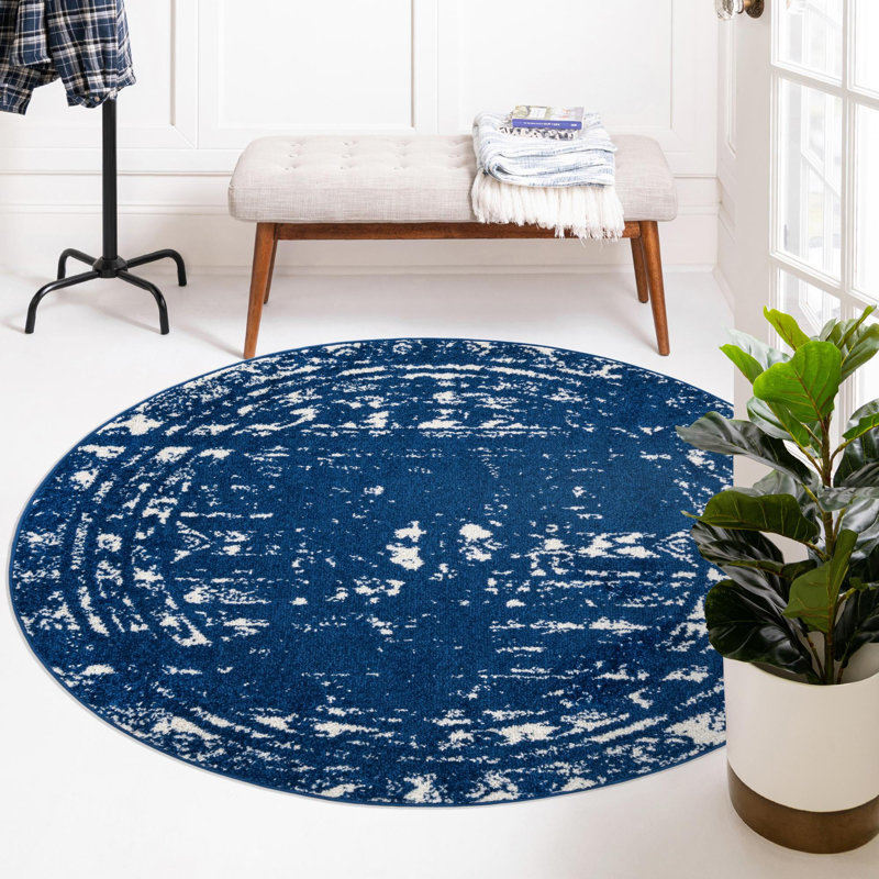 Gusman Geometric Indoor Rug, Round 9'10"