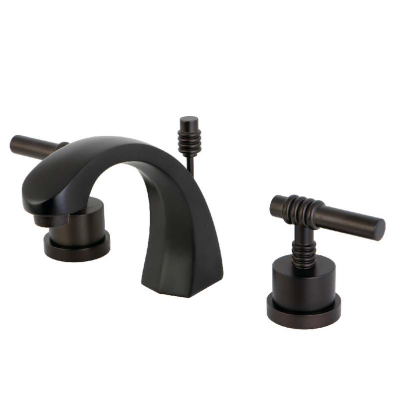 Milano Widespread Bathroom Faucet with Drain Assembly, Oil Rubbed Bronze