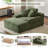 Oversized 66.2In Compression Corduroy Chaise Lounge for Living Room, Modern Deep Seat Cloud Couch with High Resilience Foam, No Assembly Upholstered Lounge Sofa with Cup Holders, Pet Friendly Comfy Textured Sofa Couch for Bedroom Home Theater-1362856500