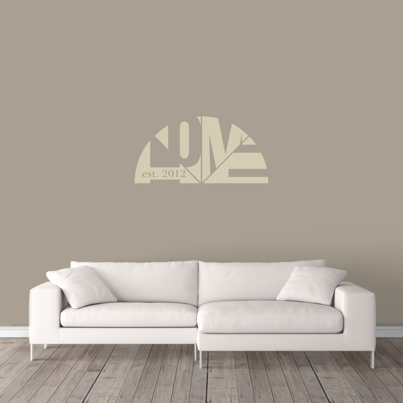 Décalcomanie murale maison personnalisée avec année, Beige clair, Oui