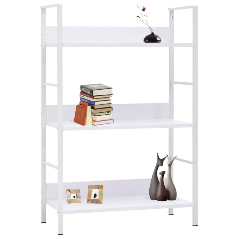 Kaelynn 90.5cm H x 27.6cm W Standard Bookcase, White, White
