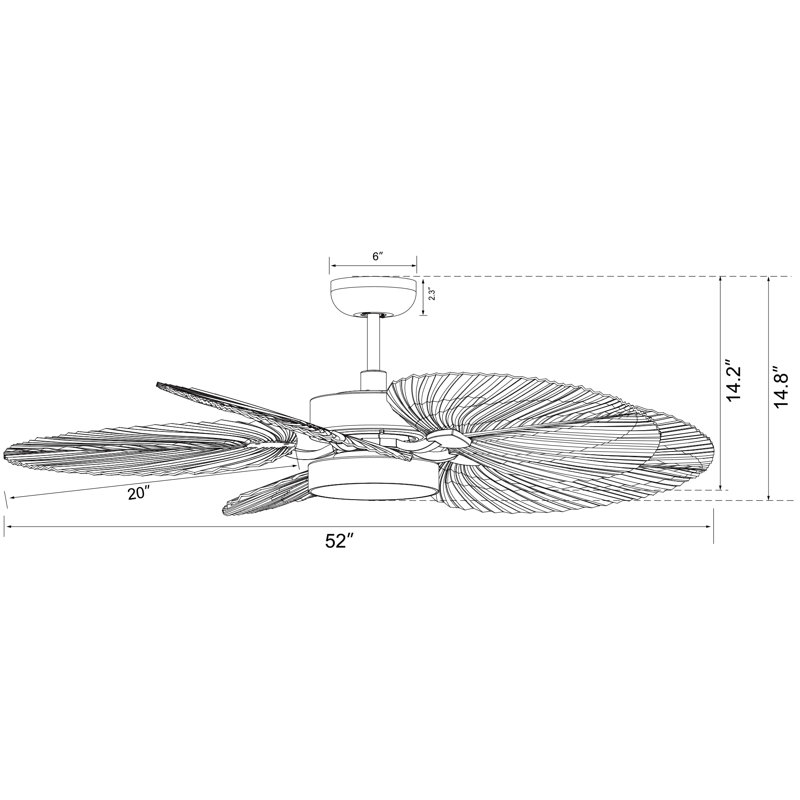 Bali 52in 5-Blades Indoor/Outdoor Ceiling Fan with Remote Control and Light, White