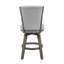 De 2 chaises de comptoir transitionnelles, velours gris, dossier, structure en bois massif, base
