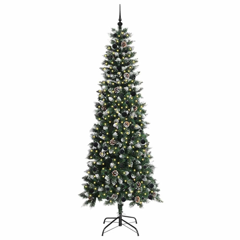 Artificial Christmas Tree with 300 LEDs Green, Black, 7.87' H