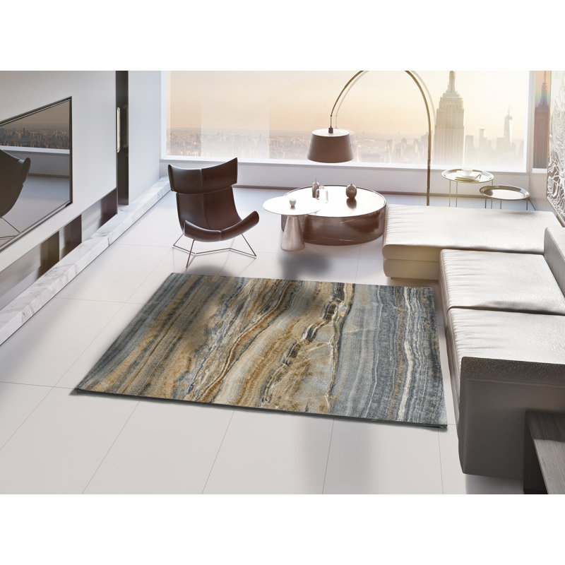 Cellia Abstract Machine Woven / Power Loomed Area Rug, Rectangle 133 x 190cm