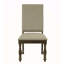 Ensemble de 2 chaises de salle à manger en bois avec garniture cloutée beige