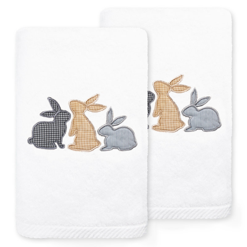  Bunny Row Turkish Cotton Hand Towel, White
