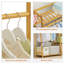 7-Tier Bamboo Trapezoid Coat Rack Open Closet Wardrobe Clothing Organizer Garment Rack with Hanging Rod