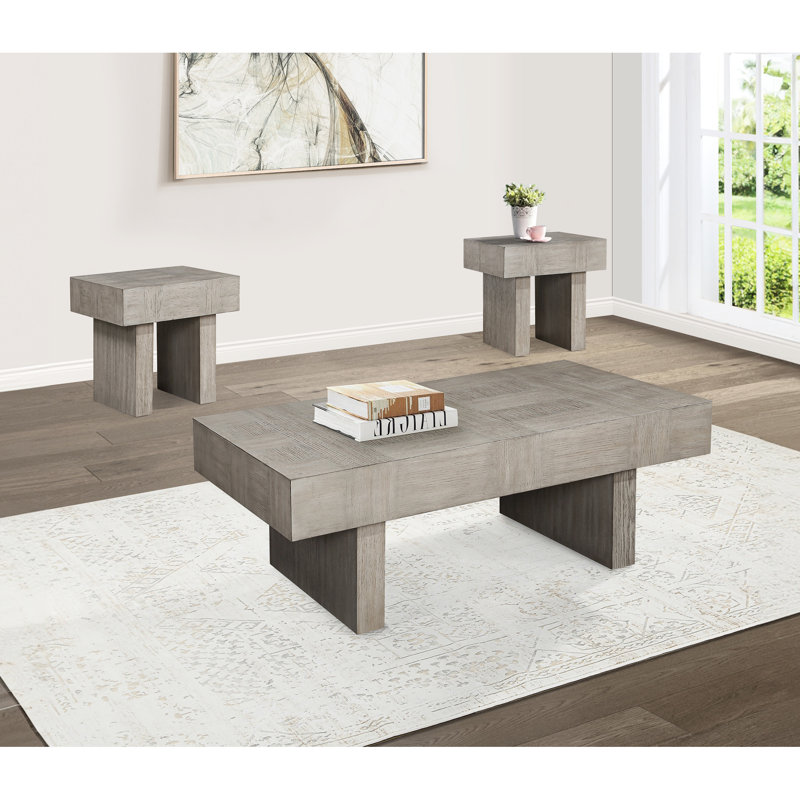 Table de bout rectangulaire en bois brun-gris pour bureau moderne