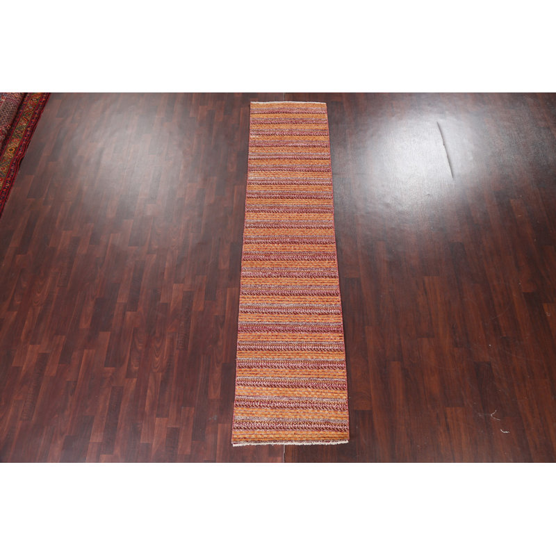 Gabbeh Kashkoli One-of-a-Kind 2'5" X 10'6" New Age Runner Wool Area Rug in Multicolor