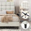Size Modern Upholstered Bed Frame with Adjustable Square Tufted Headboard-93363910-133569192